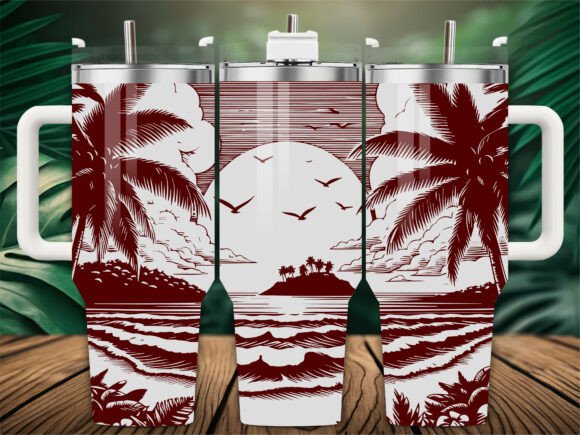 Retro Palm Tree Laser Engraving Tumbler Review