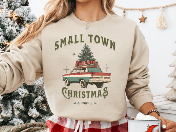 Small Town Christmas PNG for Embroidery Projects