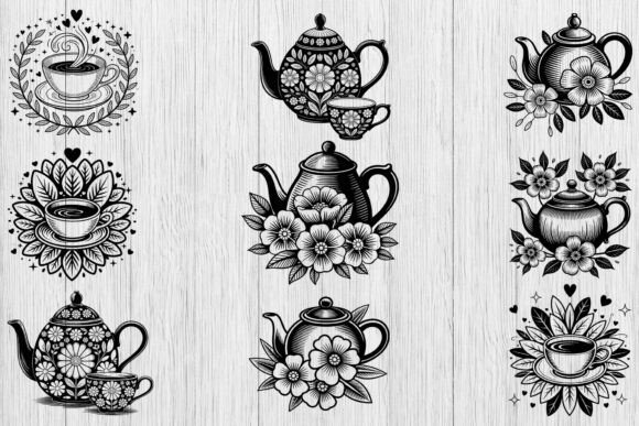 TEAPOT SVG Bundle for Embroidery Projects