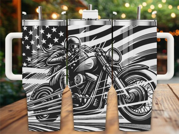 USA Flag Biker Laser Engraving Tumbler Review